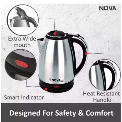 Picture of Nova RPK-1118 Electric Kettle - 2 Litter for making tea, coffee, hot chocolate, bowl milk & hot water with 1 year warranty - Electric Kettle - Electric Kettle-Silver