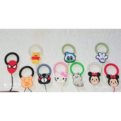 Picture of 2 Pcs Cute Cartoon Silicone Lanyard for Keys Phones Strap Keycord Lanyards Finger Ring Mobile Phone Accessori-Multicolor