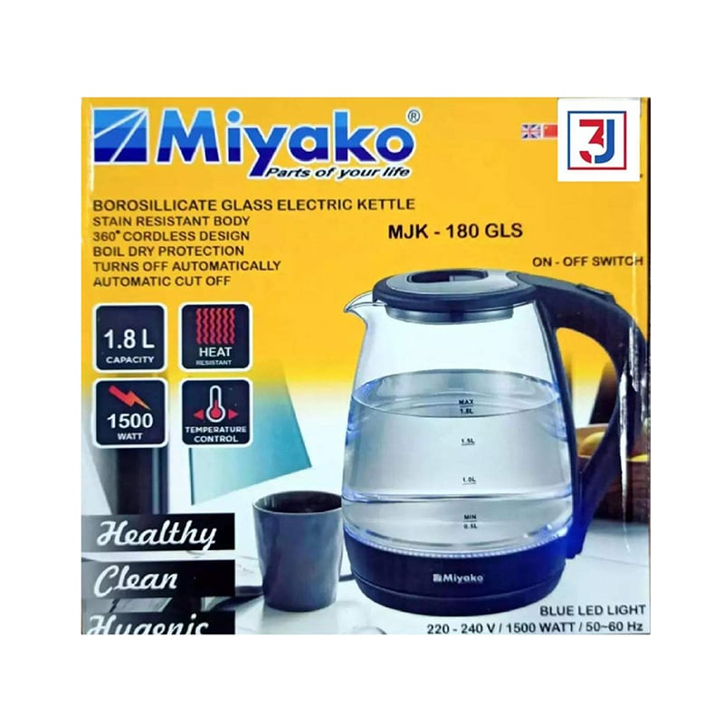 Picture of Miyako Electric Glass Kettle Automatic 2L 180 GLS with 2 years brand warranty
