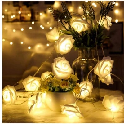 Picture of Decorative Fairy Lights Rose Flower shape - Romance Light string Golden Warm color - Room Decoration Light - Room Decoration Light - Room Decoration Light-Gold