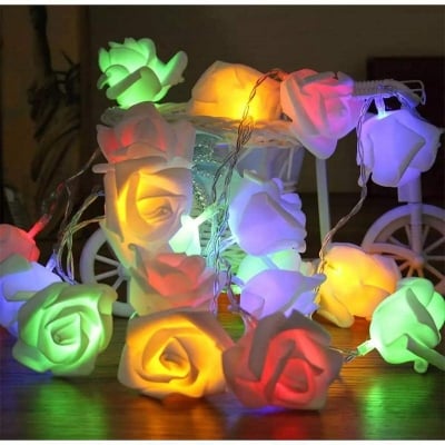 Picture of Decorative Fairy Lights Rose Flower shape 16 LED - Multicolour Romance Light string-Multicolor