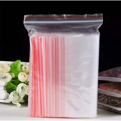 Picture of 6" X 8" Inch Pack of 25 Pcs Clear Zipper Poly Bag / Zip Lock Bag.-White