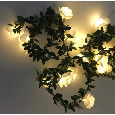 Picture of 18 LEDs Leaf Rose Flower Fairy Light-Yellow