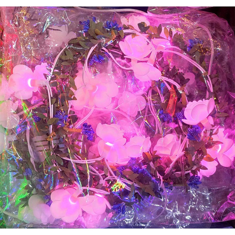 Picture of 18 LEDs Leaf Rose Flower Fairy Light - Room Decoration Light-Pink Color-Pink