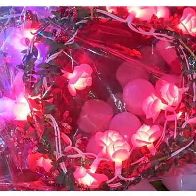 Picture of 18 LEDs Leaf Rose Flower Fairy Light-red-Red