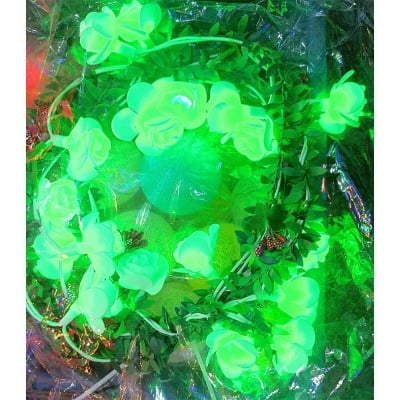 Picture of 18 LEDs Leaf Rose Flower Fairy Light - Room Decoration Light-Green Color-Green
