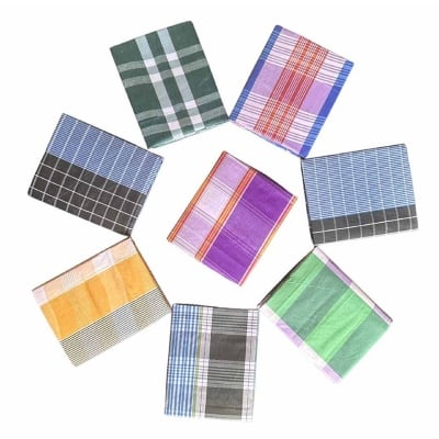 Picture of LUNGI FOR MEN - MULTI COLOR CHECK DESIGN LUNGI - COTTON & POLYESTER YARN MIXED FABRIC LUNGI - STITCHED LUNGI (5 HAND)- Inventive Choice