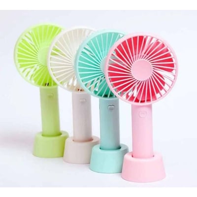 Picture of Portable Hand Fan Battery Operated USB Rechargeable Handheld Mini Fan-Multicolor