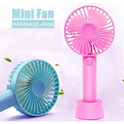 Picture of Portable Hand Fan Battery Operated USB Rechargeable Handheld Mini Fan-Multicolor