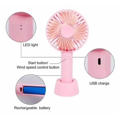 Picture of Portable Hand Fan Battery Operated USB Rechargeable Handheld Mini Fan-Multicolor