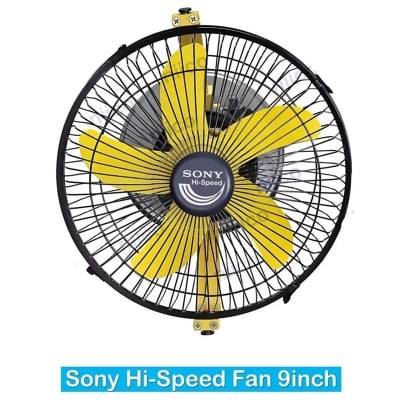 Picture of High Speed Table Fan 9 Inc Sony ( 1 Years Warranty) Steel Base 5 wings-Yellow