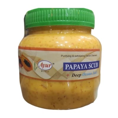 Picture of Ayur Papaya Scurb + Deep Ocean Salt scrub-Light yellow