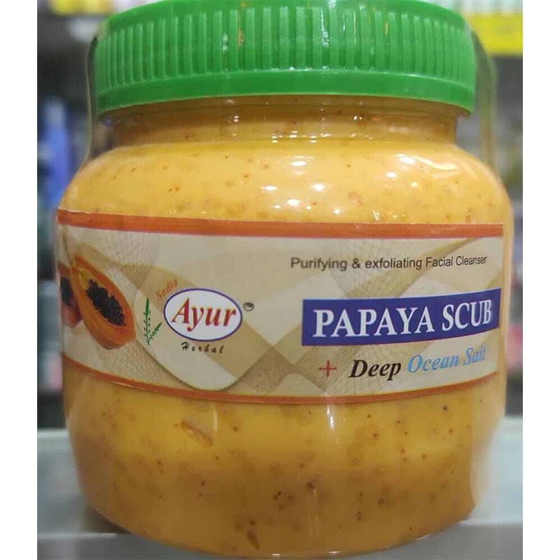 Picture of Ayur Papaya Scurb + Deep Ocean Salt scrub-Light yellow