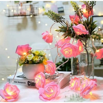 Picture of Pink Rose Fairy light 28feet 70+ Rose-Pink