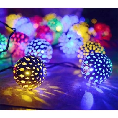 Picture of Fairy Light Metal Snow Ball- (Multicolur) - Room Decoration Light - Fairy Lights-Multicolor