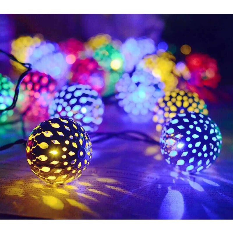 Picture of Fairy Light Metal Snow Ball- (Multicolur) - Room Decoration Light - Fairy Lights-Multicolor