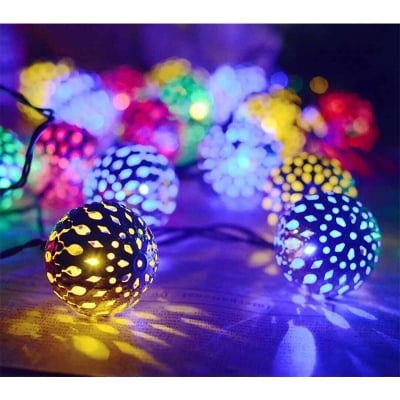 Picture of Fairy Light Metal Snow Ball- (Multicolur) - Room Decoration Light - Fairy Lights-Multicolor