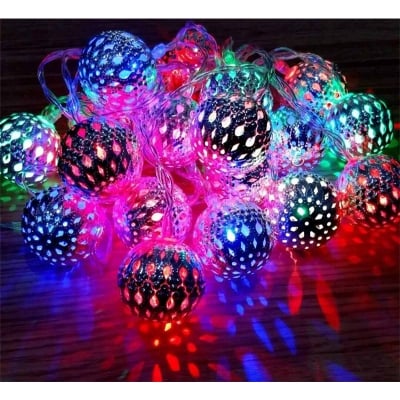 Picture of Fairy Light Metal Snow Ball- (Multicolur) - Room Decoration Light - Fairy Lights-Multicolor