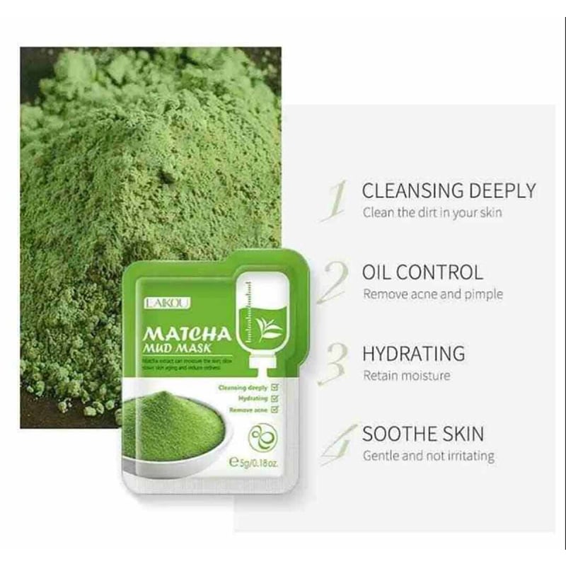 Picture of LAIKOU Matcha Mud mask - 5g - 2Pcs-Green