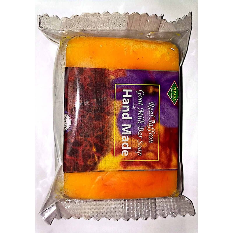 Picture of Pipasa RealSaffron Goat Milk Handmade Soap-90 gm- Regular (Unpacked/Raw/hand cut)