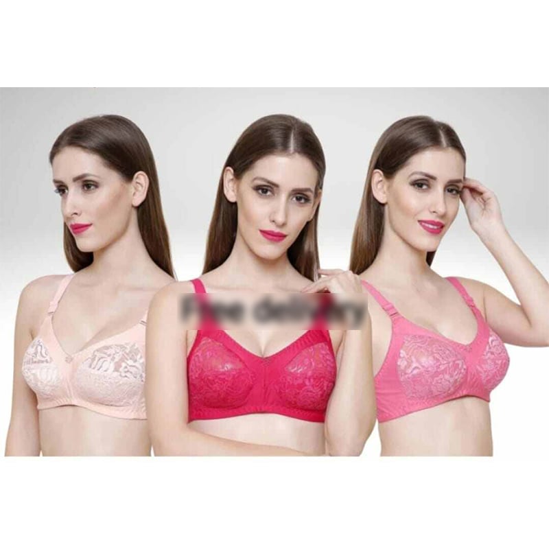 Picture of 4 Pieces of Premium Quality Half Net Bra for Women & Girls - Elevate comfort and style effortlessly