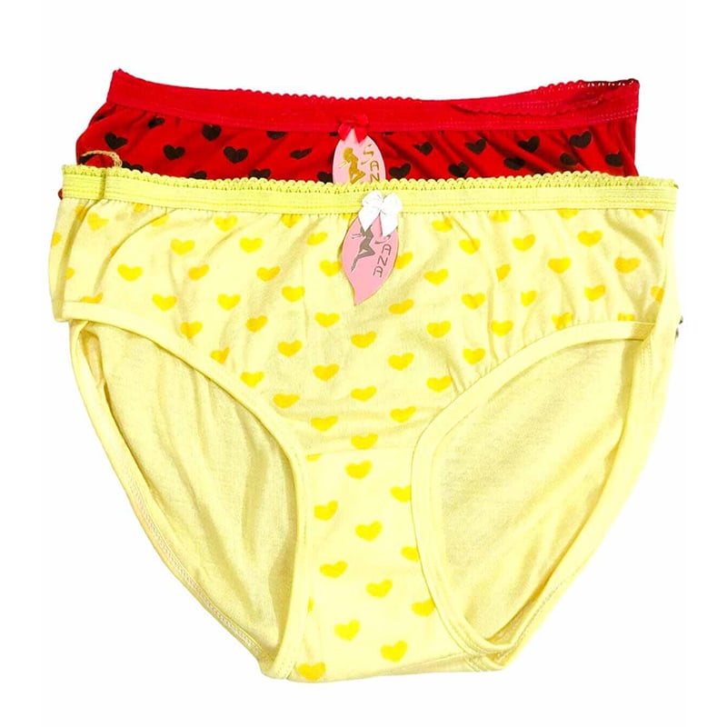 Picture of Printed Cotton Panty For Women - 3 pieces-Multicolor