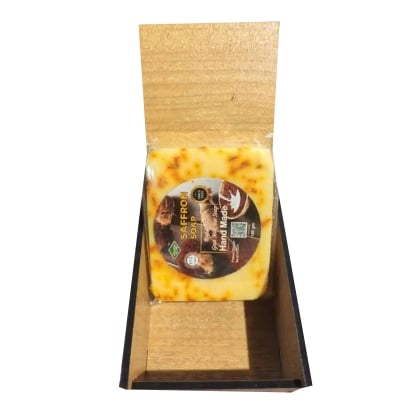Picture of Pipasa Real Saffron Goat Milk Premium Soap Bar Wooden Box Original