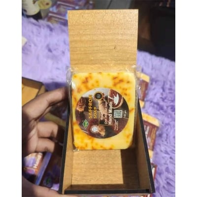 Picture of Pipasa Real Saffron Goat Milk Premium Soap Bar Wooden Box Original