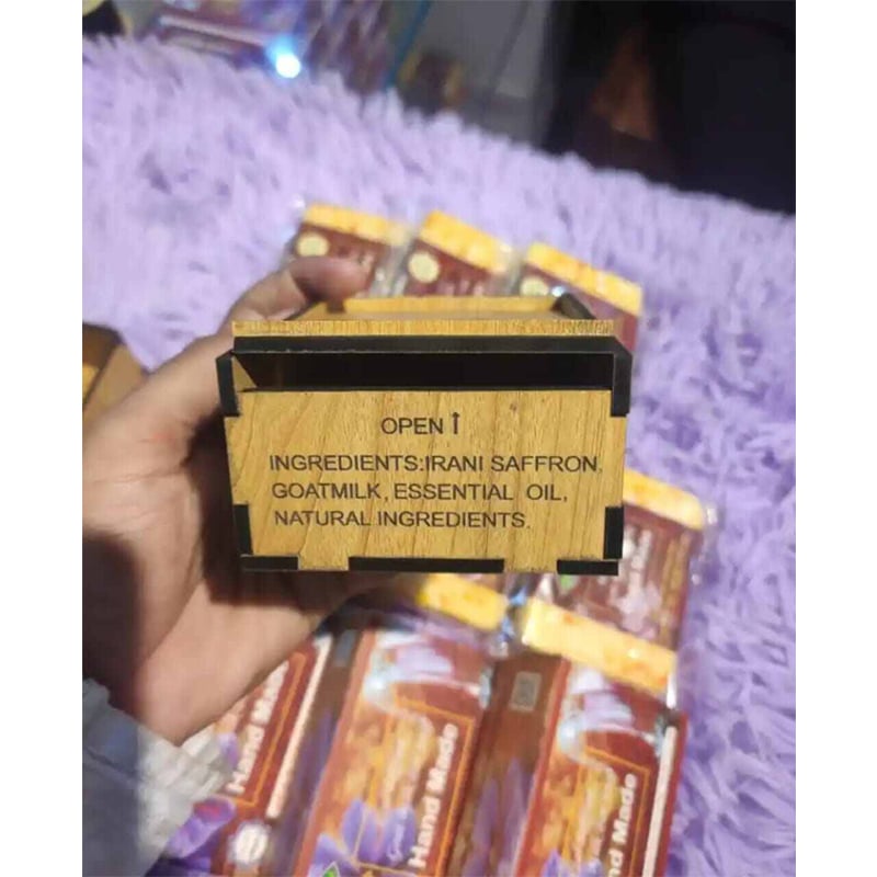 Picture of Pipasa Real Saffron Goat Milk Premium Soap Bar Wooden Box Original