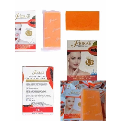 Picture of Handmade Fiorae Papaya And Gluta Plus Kojic Whitening Soap 165g-orange