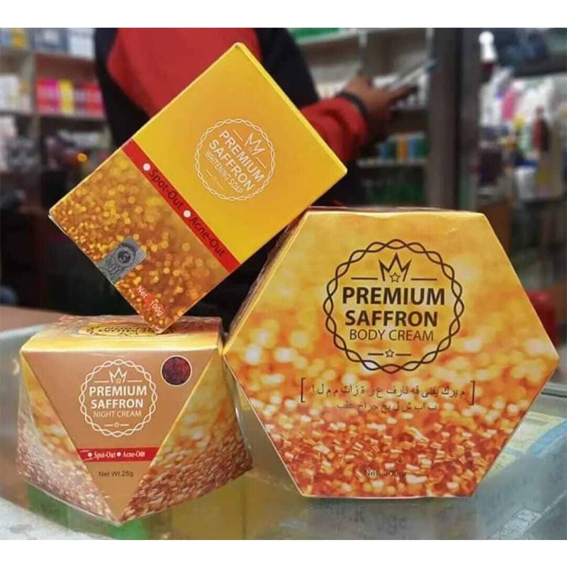 Picture of Premium Saffron Irani Combo 3 in 1 Bar Soap + Body Cream + Night Cream