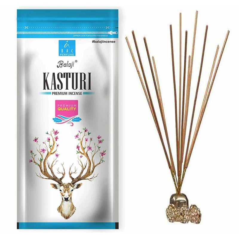 Picture of Kasturi Premium Incense Sticks Zipper Pack - BalajiAgarbatti-Brown