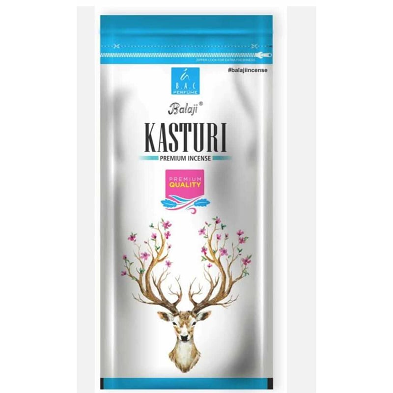 Picture of Kasturi Premium Incense Sticks Zipper Pack - BalajiAgarbatti-Brown