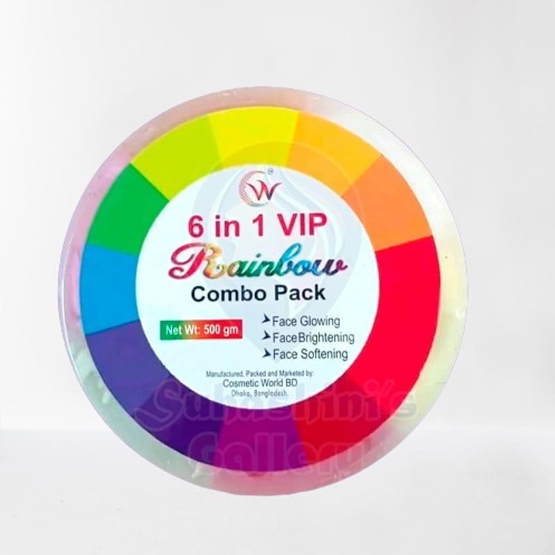 Picture of 6 in 1 Vip Rainbow Combo Face Pack - 500 gm