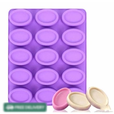 Picture of Soap Mold silicon for making glesarine soap & handmade soap 15pcs soap-Multicolor