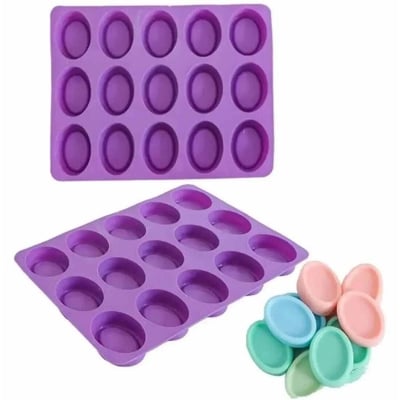 Picture of Soap Mold silicon for making glesarine soap & handmade soap 15pcs soap-Multicolor