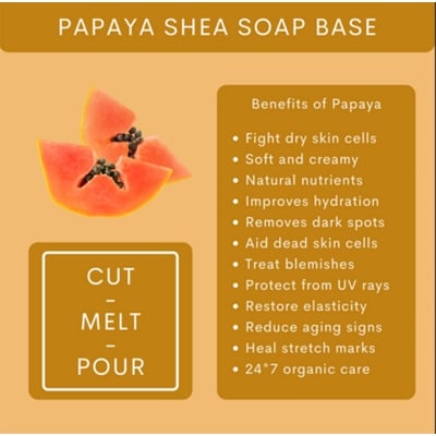 Picture of Papaya Soap Base 250gm for making papaya hand made soap-Fruity