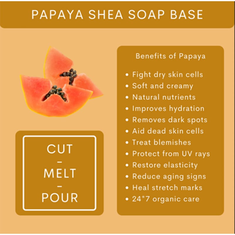 Picture of Papaya Soap Base 500gm for making papaya hand made soap
