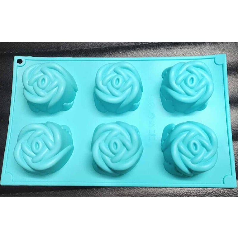 Picture of Rose Shape Silicone soap mold 6 DIY's-Multicolor