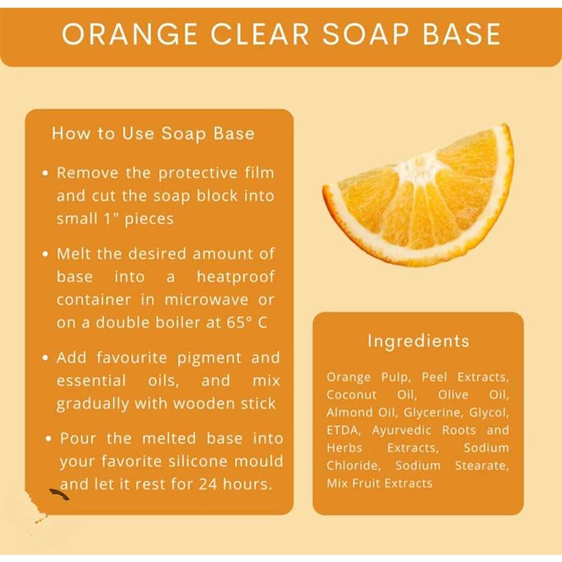 Picture of Orange Soap Base Premium quality-1kg-Fruity