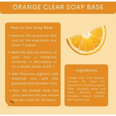 Picture of Orange Soap Base Premium quality-500gm-Fruity