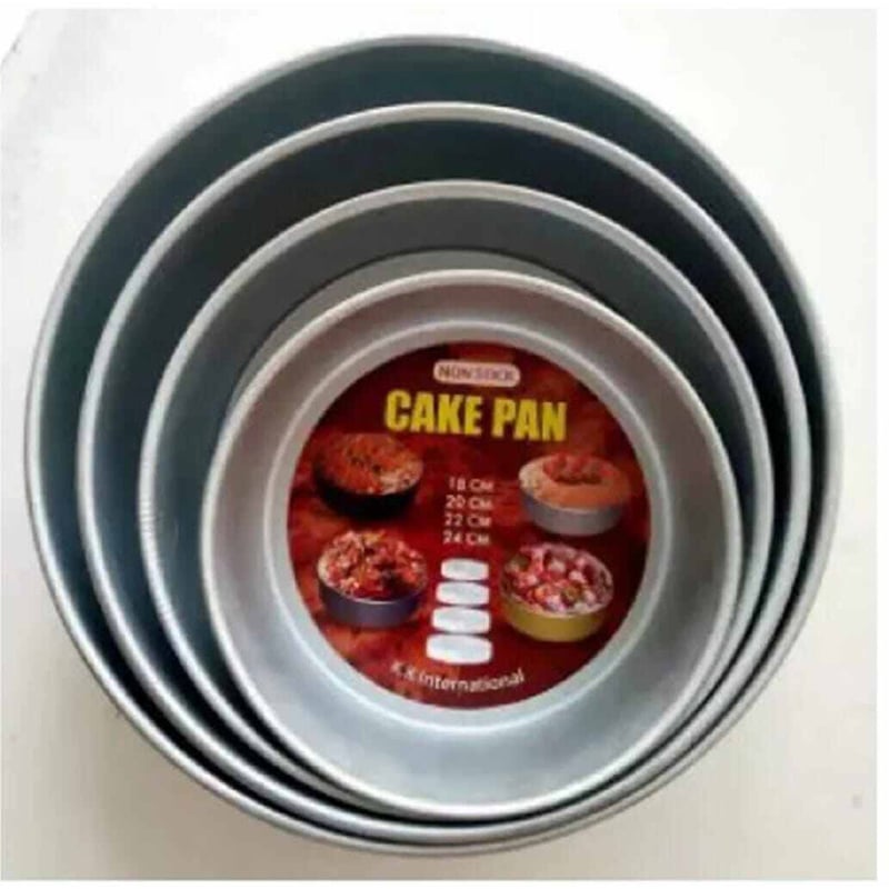 Picture of Round Aluminum Cake Mold - 4 Pieces Set - Bake Perfect Cakes Every Time With Round Aluminum Cake Mold Set-Silver