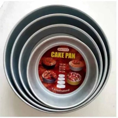 Picture of Round Aluminum Cake Mold - 4 Pieces Set - Bake Perfect Cakes Every Time With Round Aluminum Cake Mold Set-Silver