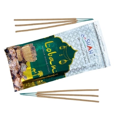 Picture of Shah Fragrances Charcoal Free Loban Incense Sticks 130g-Brown