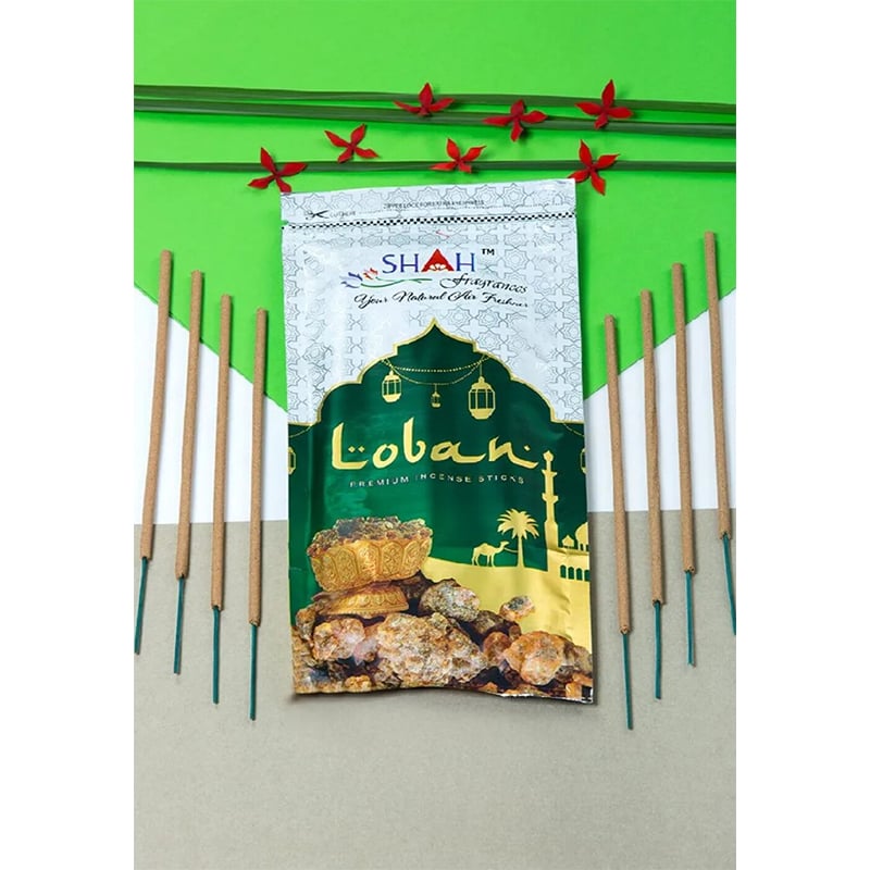 Picture of Shah Fragrances Charcoal Free Loban Incense Sticks 130g-Brown