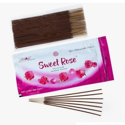 Picture of Shah Fragrances Sweet Rose Incense Sticks Zipper Pack 115g Charcoal Free-Brown