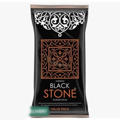 Picture of Black Stone Incense Sticks Zipper Pack Agarbatti (New Pack)-Black