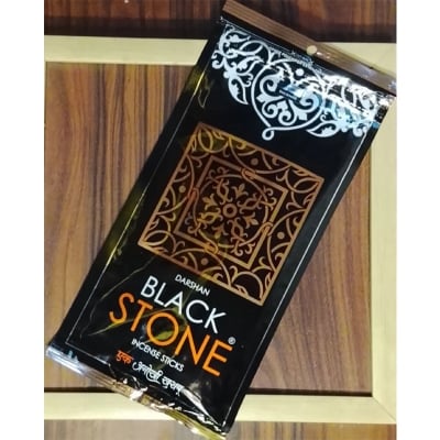 Picture of Black Stone Incense Sticks Zipper Pack Agarbatti (New Pack)-Black