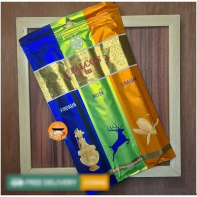 Picture of Shakhunthala - Falcon 3 in 1 - Champa Musk Firdaus Zipper Pack Incense Stick-Brown