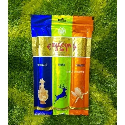 Picture of Shakhunthala - Falcon 3 in 1 - Champa Musk Firdaus Zipper Pack Incense Stick-Brown